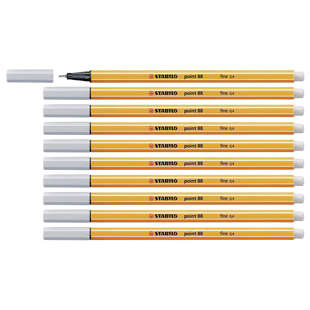 Stabilo | Point 88 | Fineliner | Light Grey | Pack Of 10 Stabilo